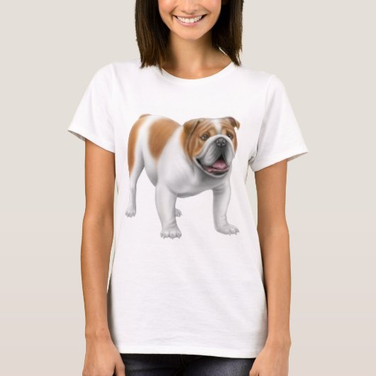 Shirt Engelse Bulldog Dames Baby Doll (Voorkant)