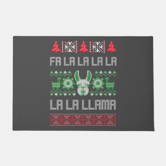 Shirt Fa La La Llama - Oegly KerstSweater Llam Deurmat (Voorkant)