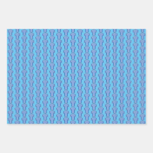 Shirt football in blauwe strepen inpakpapier vel (Voorkant 2)