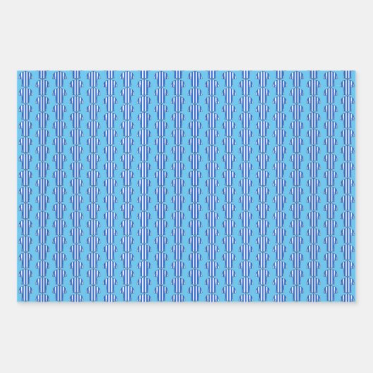 Shirt football in blauwe strepen inpakpapier vel (Voorkant)