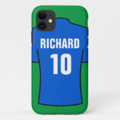 Shirt football in Blue Hoesje-Mate iPhone Case (Achterkant)