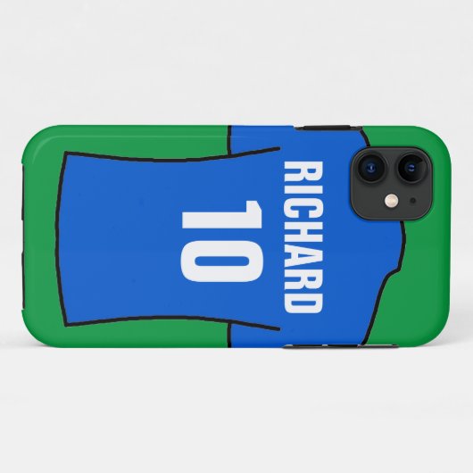 Shirt football in Blue Hoesje-Mate iPhone Case (Achterkant (horizontaal))