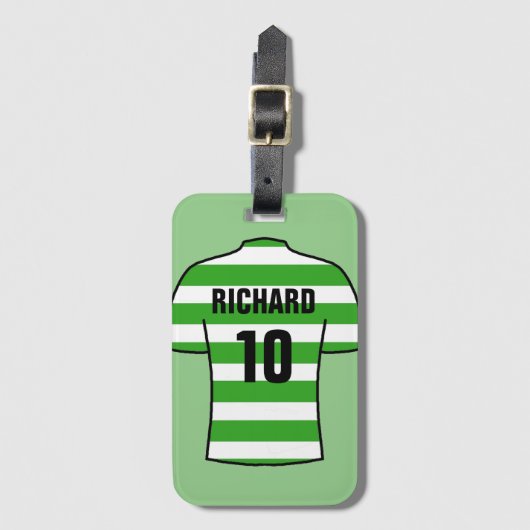 Shirt football in Green Hoops Bagagelabel (Voorkant (verticaal))