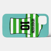 Shirt football in Groene Hoeps met Naam & Aantal Case-Mate iPhone Case (Achterkant (horizontaal))