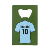 Shirt football in Light Sky Blue Creditkaart Flessenopener (Voorkant)