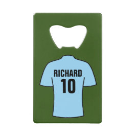 Shirt football in Light Sky Blue Creditkaart Flessenopener