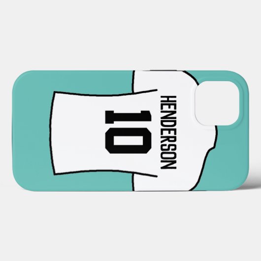 Shirt football in wit met naam en nummer Case-Mate iPhone case (Achterkant (horizontaal))