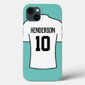 Shirt football in wit met naam en nummer Case-Mate iPhone case (Achterkant)