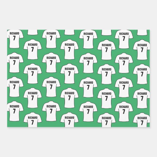 Shirt football in witte papierbladen inpakpapier vel (Voorkant 3)