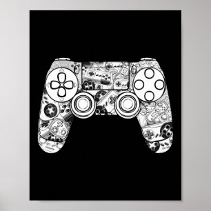 Shirt gaming Shirten voor mannen jongens video gam Poster