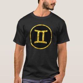Shirt Gemini Gold Black Circle Symbol