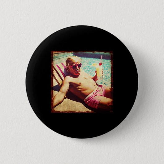Shirt Grappig Pina Colada Donald Trump 2024 Ronde Button 5,7 Cm (Voorkant)