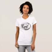 Shirt grijze en witte yin Yang Dolphins (Voorkant volledig)