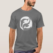Shirt grijze en witte yin Yang Dolphins (Voorkant)