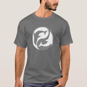 Shirt grijze en witte yin Yang Dolphins