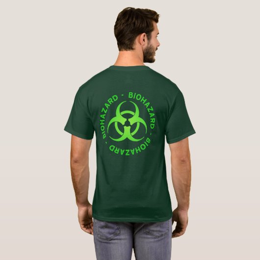 Shirt groen biogevaarsymbool (backprint) (Achterkant volledig)