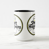 Shirt Happens Funny Black, White & Yellow Mok (Midden)