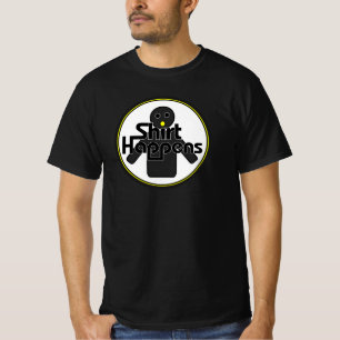 Shirt Happiness Funny Minimal Black, wit T-shirt