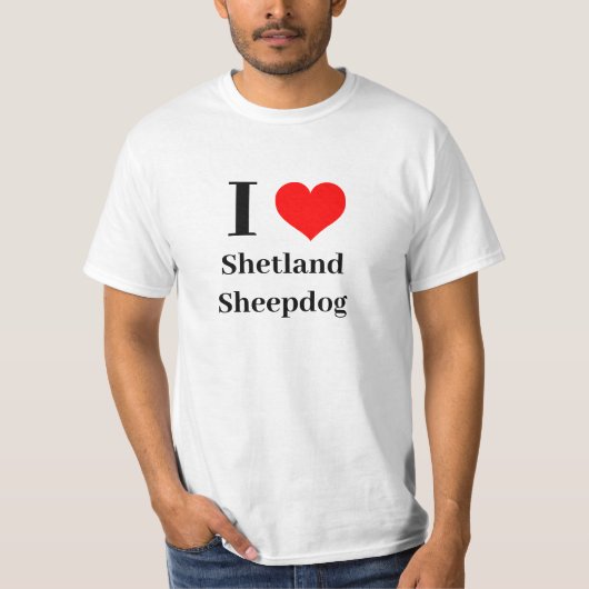 Shirt - I Heart Shetland Sheepdog (Voorkant)