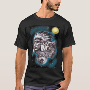 Shirt Indiase Chief & Wolves