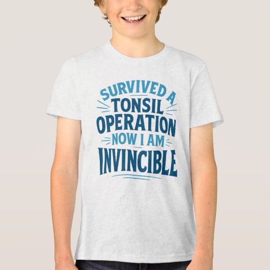 shirt "Invincible Tonsil Operation Survivor" (Voorkant)