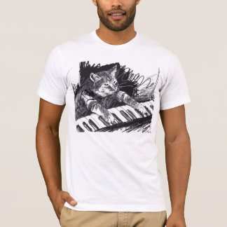 Shirt Kat-potloodtekening toetsenbord