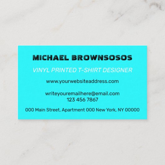 Shirt Kleding Goedkope Kleding Winkel RGB Blauwgro Contactkaartje (Achterkant)