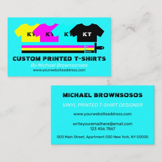 Shirt Kleding Goedkope Kleding Winkel RGB Blauwgro Contactkaartje (Voorkant / Achterkant)