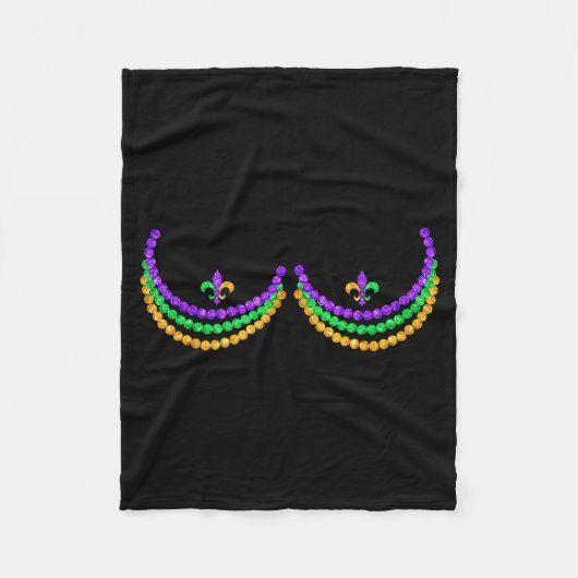 Shirt Mardi Gras Funny Beads S Outline Costume Hum Fleece Deken (Voorkant)