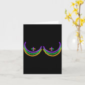 Shirt Mardi Gras Funny Beads S Outline Costume Hum Kaart (Gele Bloem)