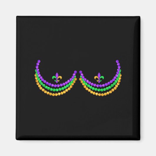 Shirt Mardi Gras Funny Beads S Outline Costume Hum Magneet (Voorkant)