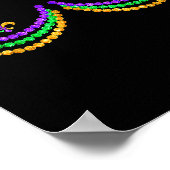 Shirt Mardi Gras Funny Beads S Outline Costume Hum Poster (Hoek)