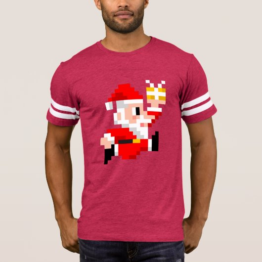Shirt met 8 bits Kerstmis: mannen (Voorkant)