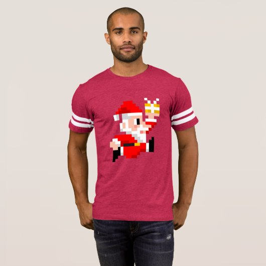 Shirt met 8 bits Kerstmis: mannen (Voorkant volledig)