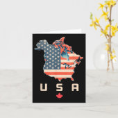 Shirt met Canada en de VS Kaart - Bijlage Amerika' (Gele Bloem)