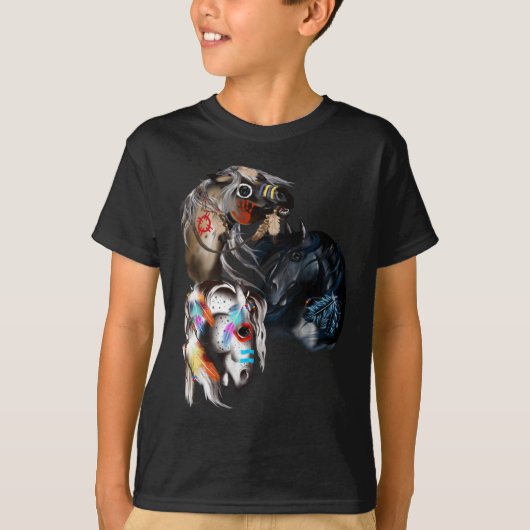 Shirt met drie paarden (Voorkant)