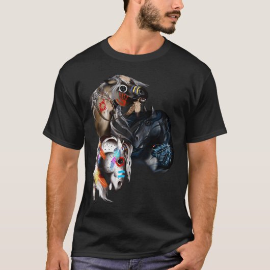 Shirt met drie paarden (Voorkant)