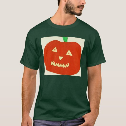 Shirt met gloeiende pompoen (Voorkant)