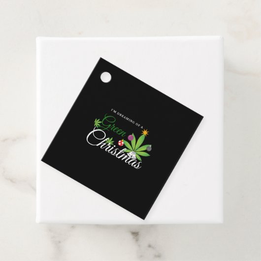 Shirt met groene kerstmis bedankjes labels (In situ)