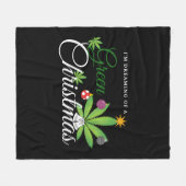Shirt met groene kerstmis fleece deken (Voorkant (Horizontaal))