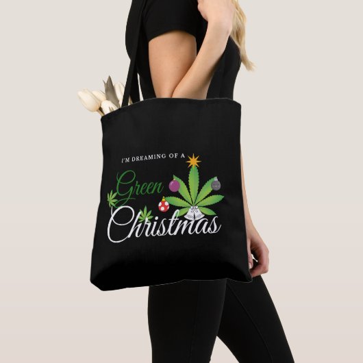 Shirt met groene kerstmis tote bag (Dichtbij)