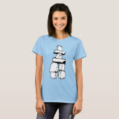 Shirt met inukshuk voor dames met ingebouwd T-shir (Voorkant volledig)