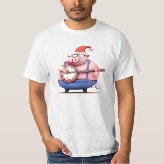 Shirt met kerstbanjo Pig