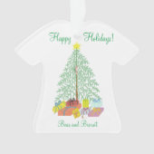 Shirt met kerstbomen Ornament in vorm (voorkant)