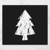 Shirt met kerstbomen sparkling wijnetiket (Enkel label)