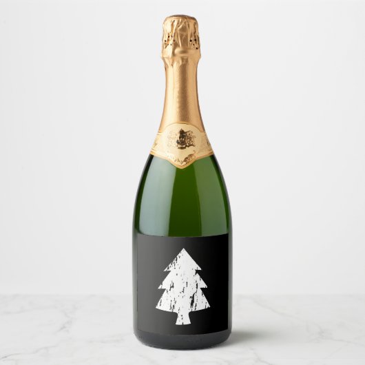 Shirt met kerstbomen sparkling wijnetiket (Voorkant)