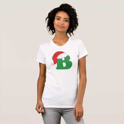 Shirt met kerstbrief B Alphabet (Voorkant volledig)
