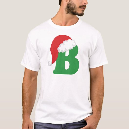 Shirt met kerstbrief B Alphabet (Voorkant)