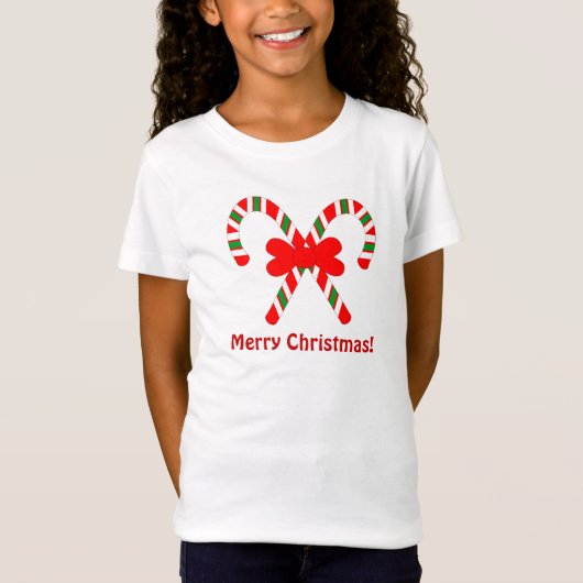 Shirt met kerstsnoepriet (Voorkant)