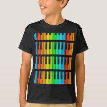 Shirt met kleurrijke pianosleutels
